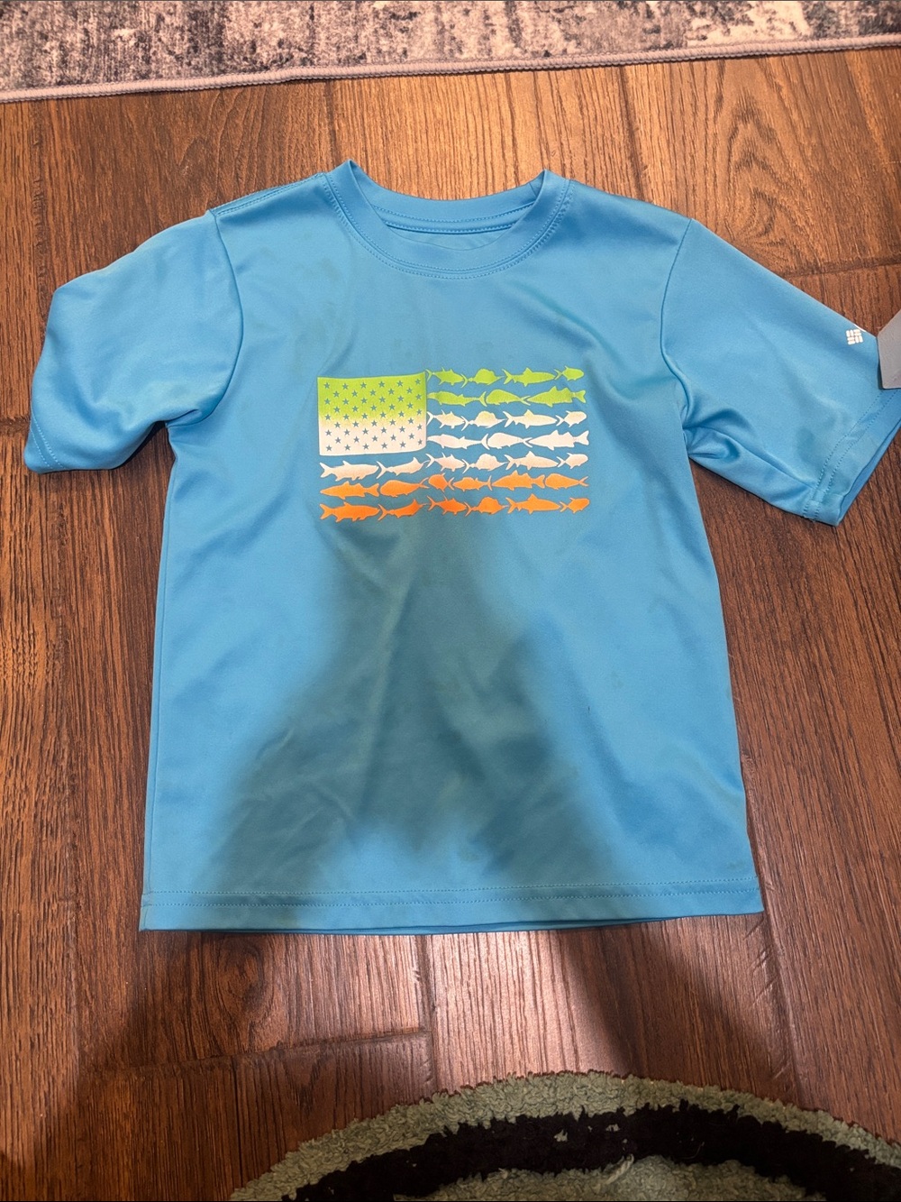 Columbia Light Blue Short Sleeve Fish Flag Tee